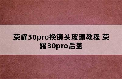 荣耀30pro换镜头玻璃教程 荣耀30pro后盖